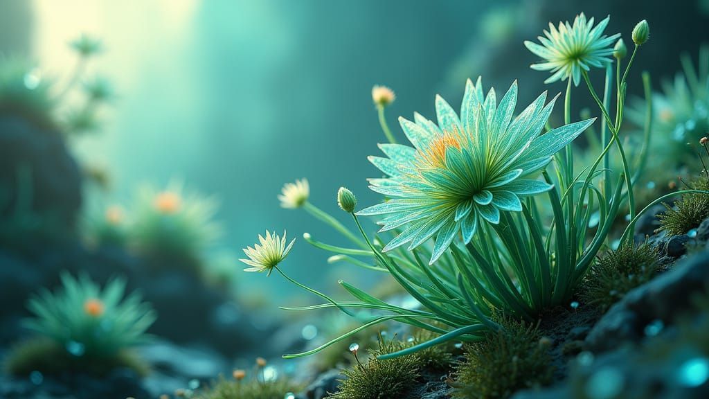 Surreal, Alien Floras in Emerald and Sapphire