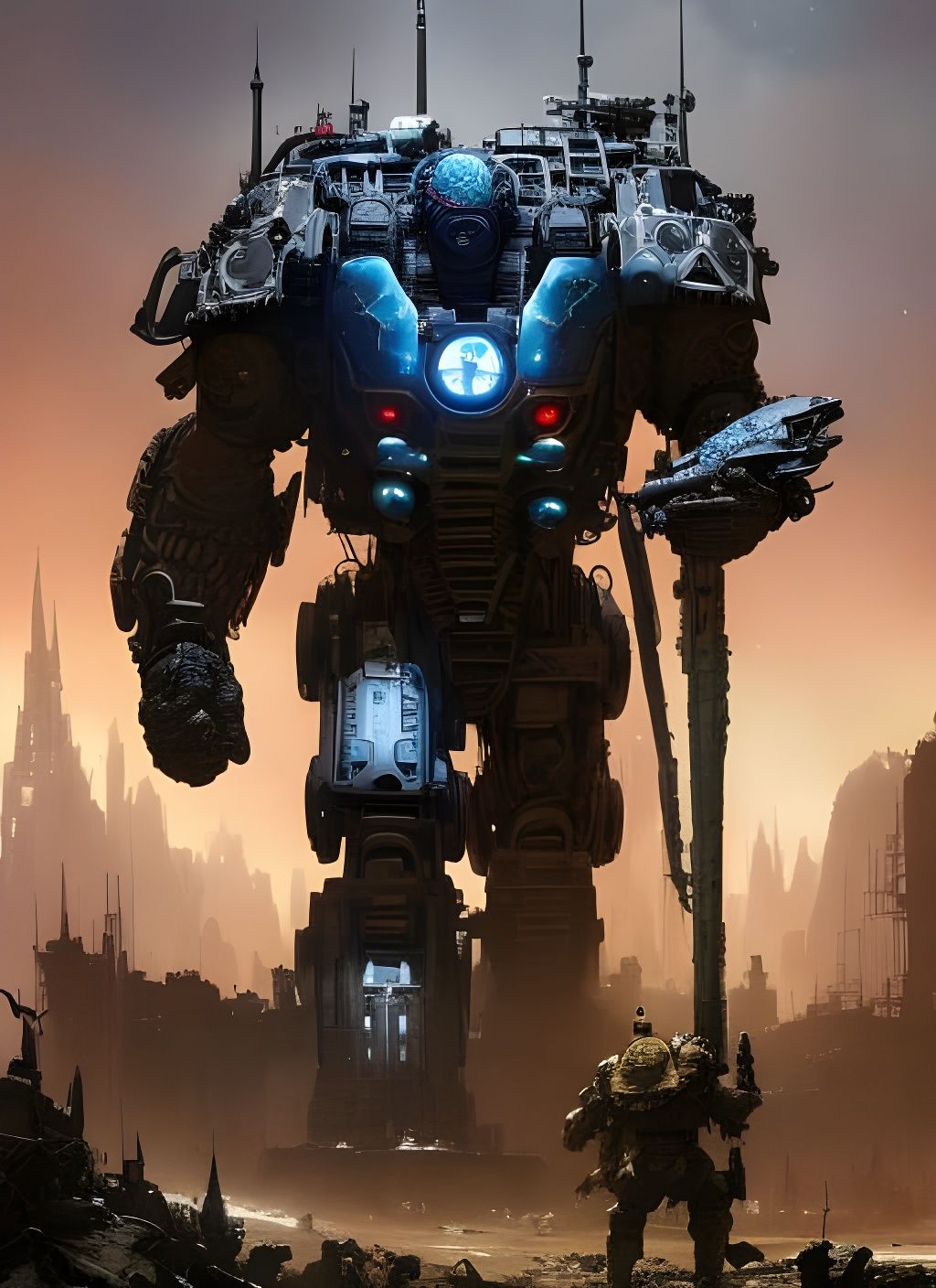 Cyborg Beast Charges Through Postapocalyptic Wasteland in Da...