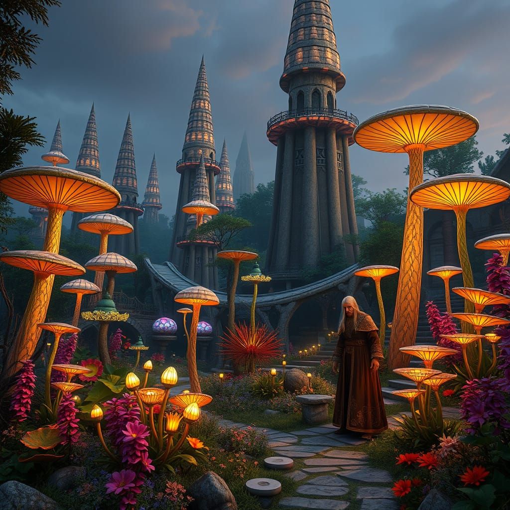 Enchanted Gardens of Tel Mithryn in Vibrant, Iridescent Colo...