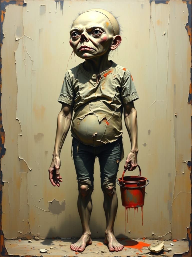 Distorted Human Figure in Surreal Style