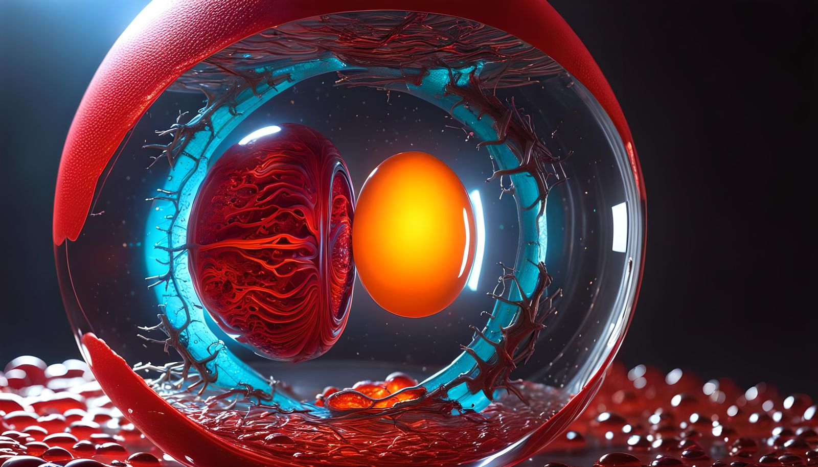 Surreal Embryo Forms Inside a Transparent Egg