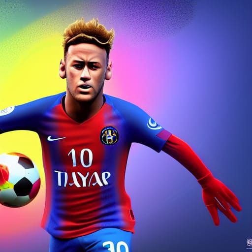 Soccer Superstar in Vibrant Digital Art