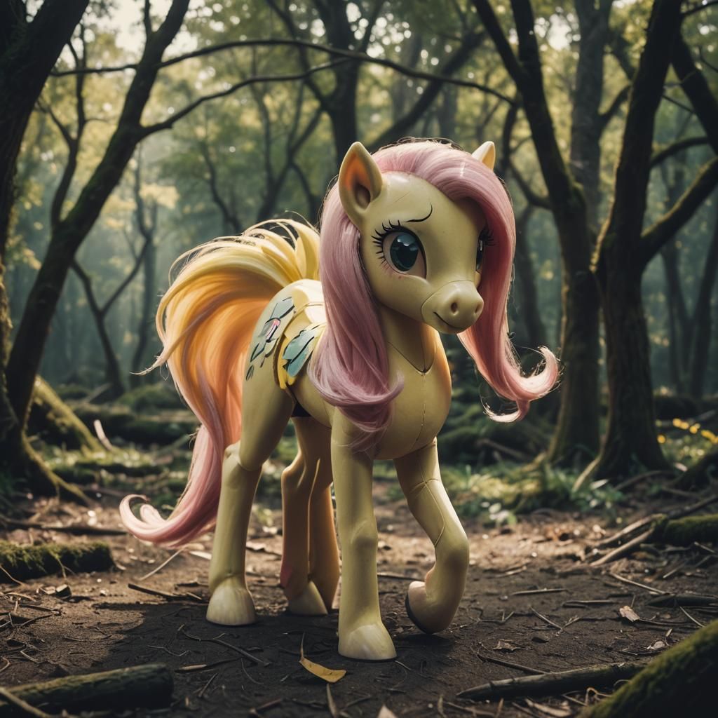 Ethereal Fluttershy in Cinematic 35mm Film Still