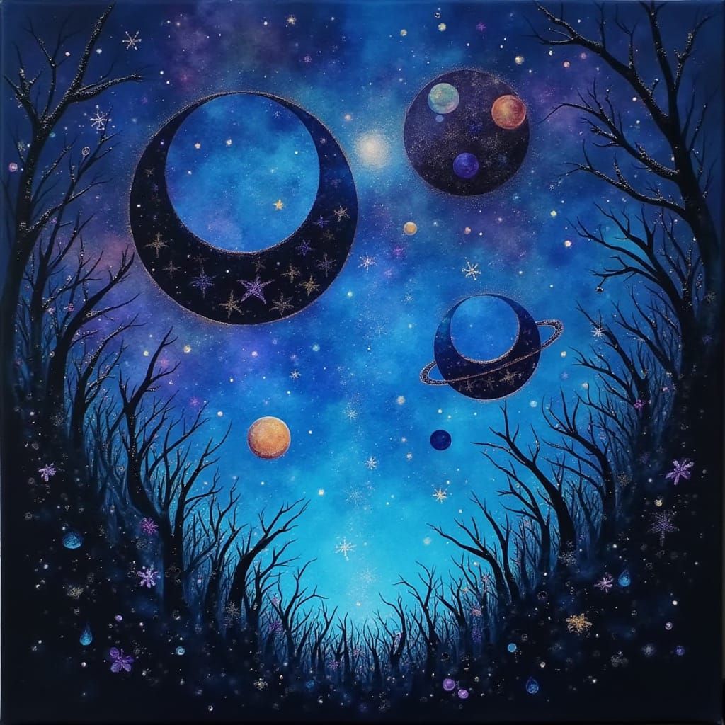 Ethereal Cosmic Goddess in Vibrant Spotlight