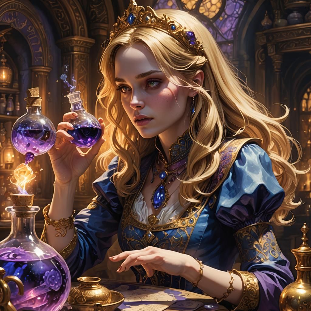 Surreal Portrait of Magical Transformation in Fantastical St...