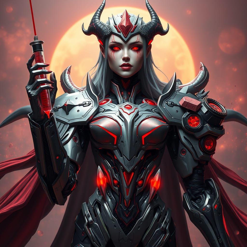 Vampire Goddess in Robotic Armor