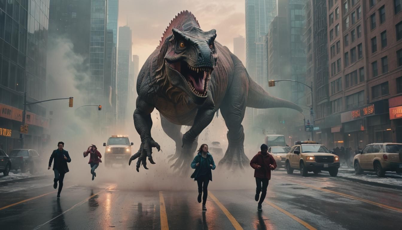 Dinosaur running amok