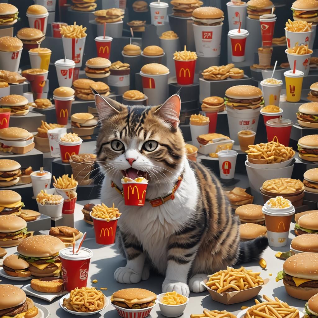 Feline Connoisseur in 3D Anime Art