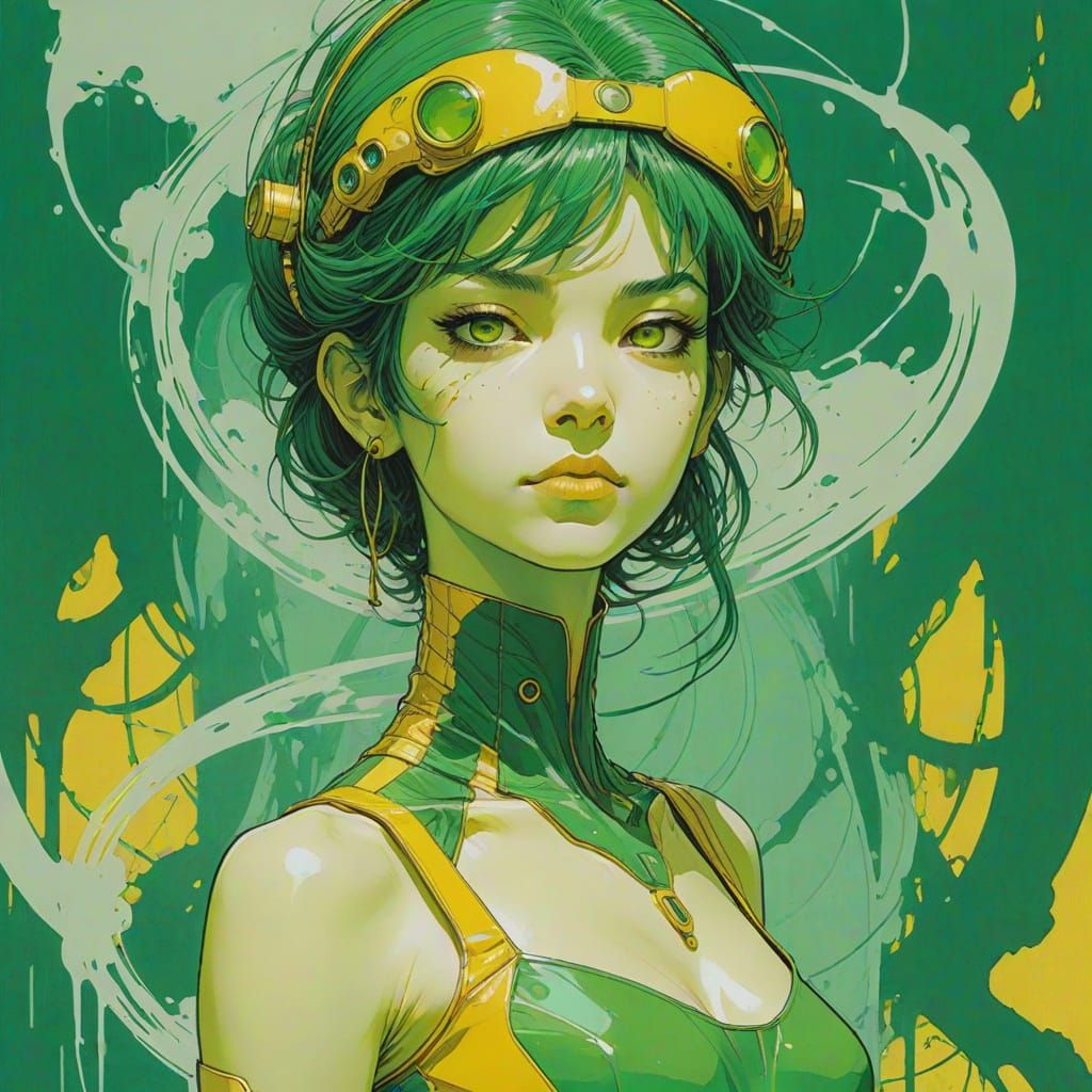 Expressive Sci-Fi Portrait in Linework Style