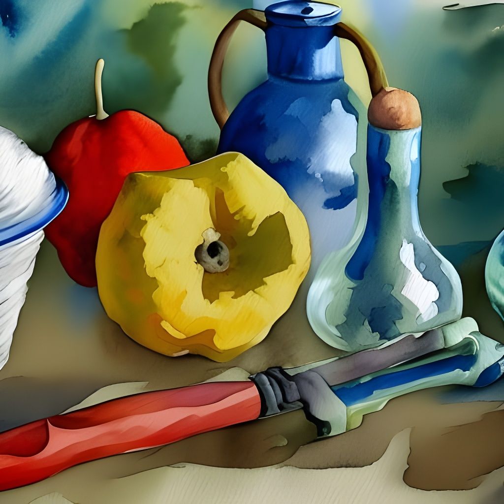 Vibrant Epic Impressionist Household Scene in Gouache Style