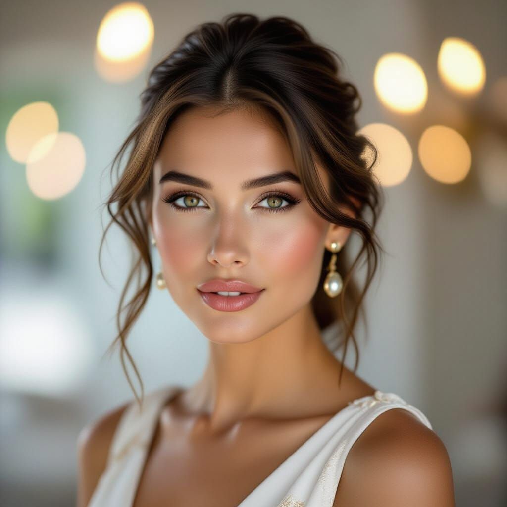 Elegant Woman Portrait in Schoeller, Mann, and McCurry Style