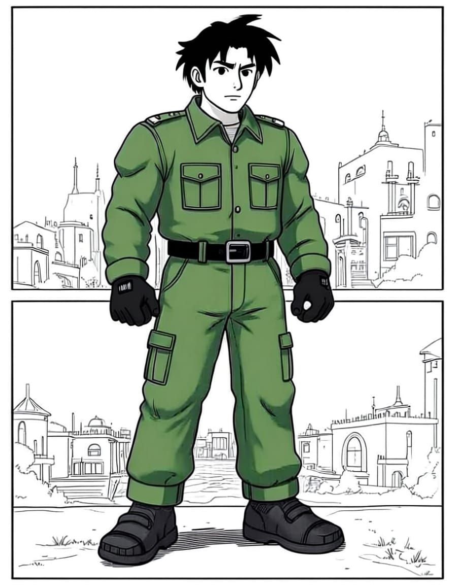 Manga Seinen Comic Character, Muscular Fighter