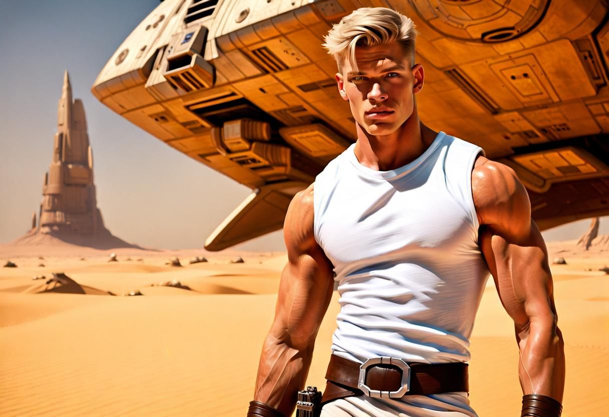 Dashing Jedi Warrior in Star Wars Tatooine Style