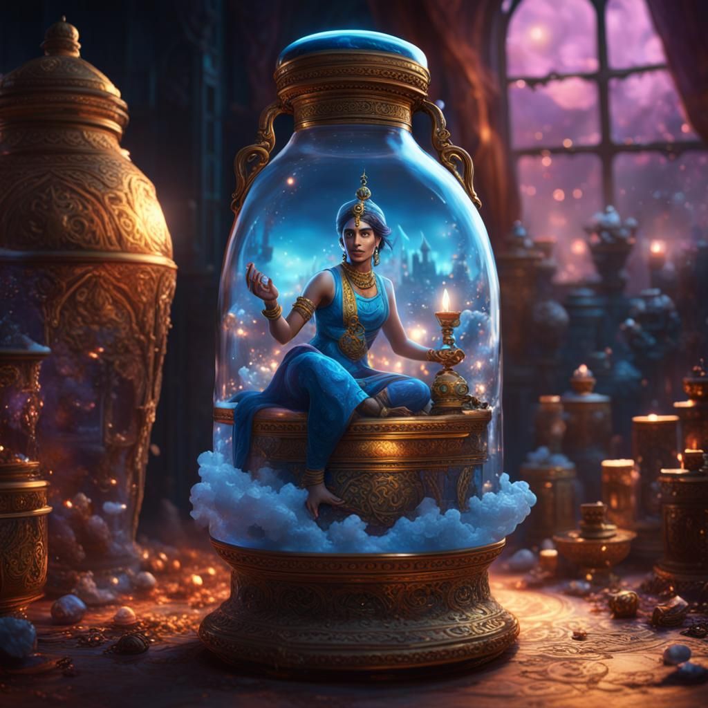 Ethereal Genie in Majestic Matte Painting