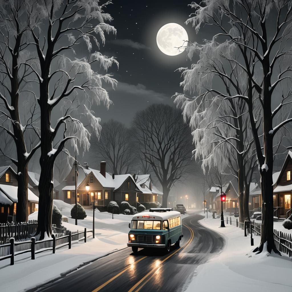 Moonlit Town of Shadows: A Dark Fantasy Scene