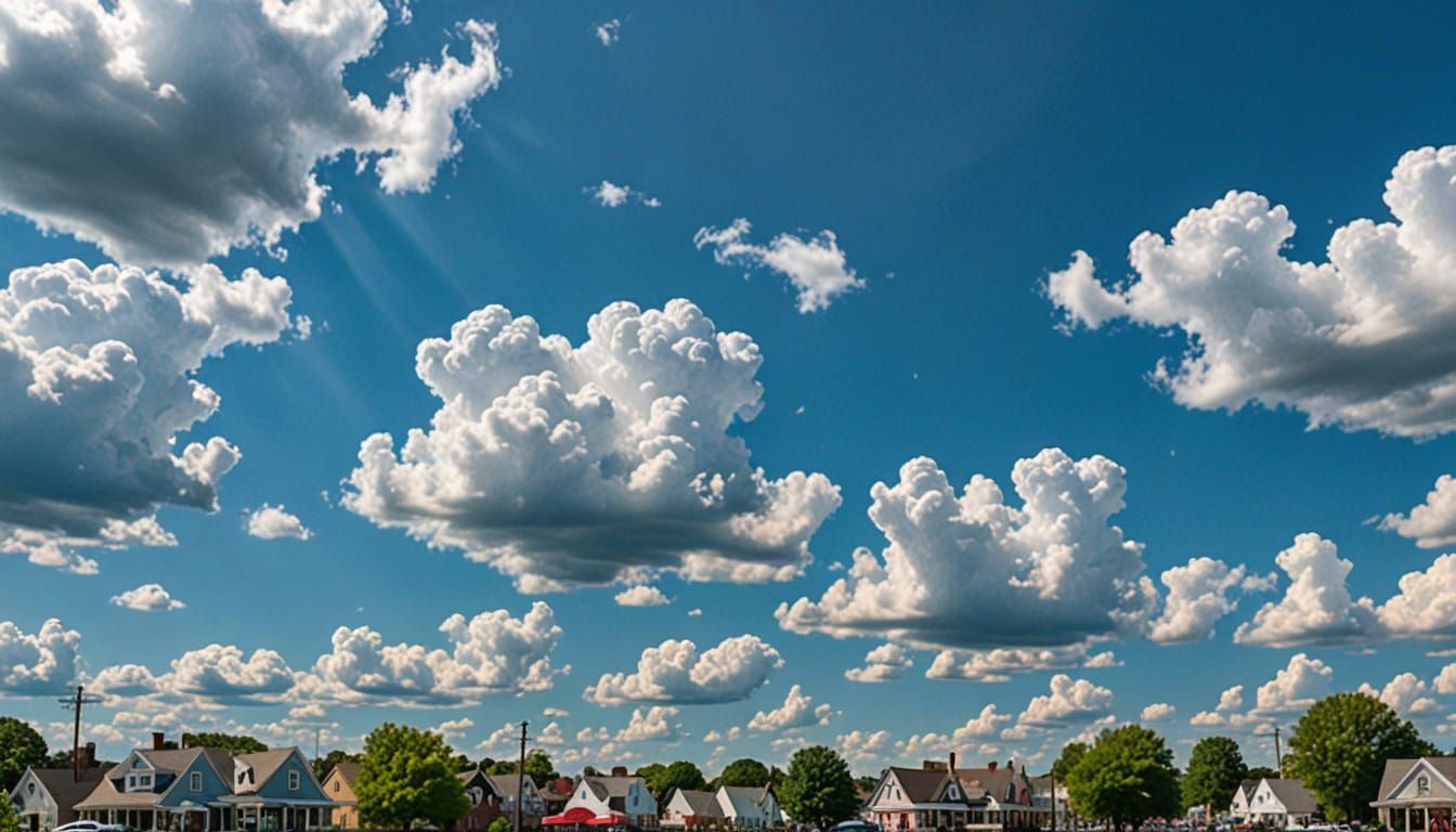 Cozy Small Town Delaware Scene in Impressionist Style
