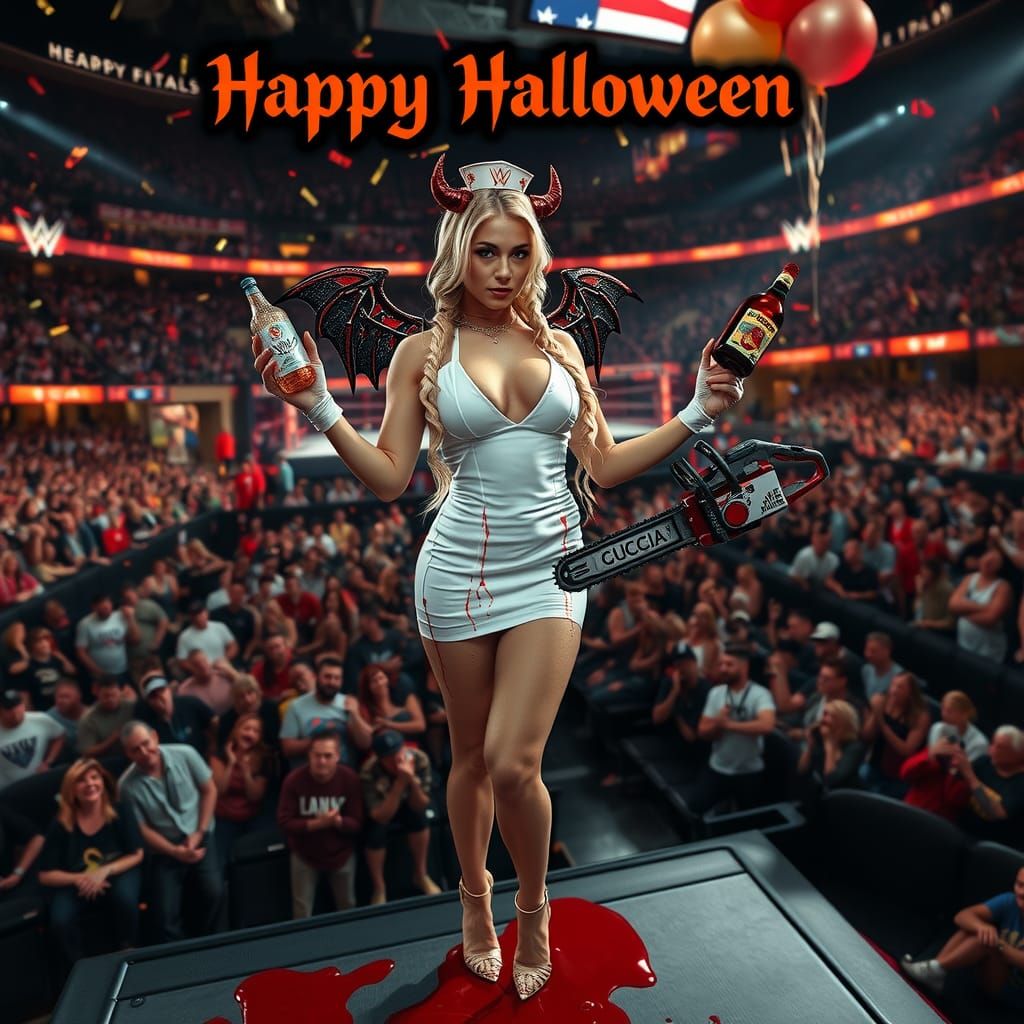 Stunning blonde temptress with long flowing blonde braids de...