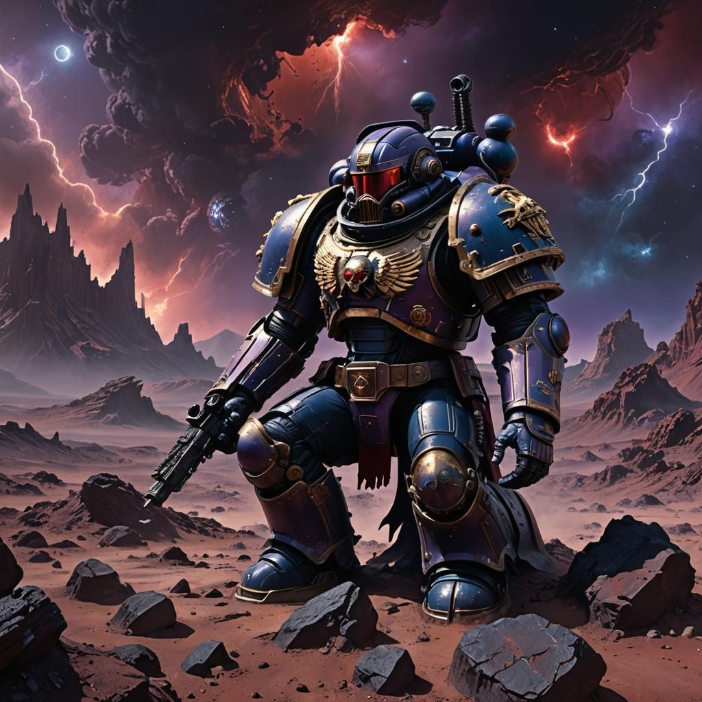 Ethereal Space Marine in Desolate Gothic Nebula