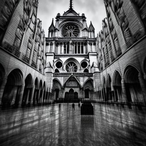 Crystal Bottle Surrounds Elegantly Lit Notre Dame Cathedral...