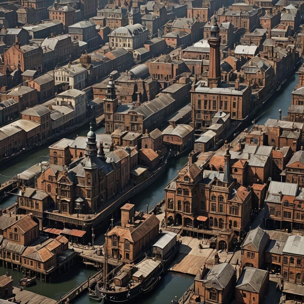 Steampunk Port Scene Captures a Forgotten Era