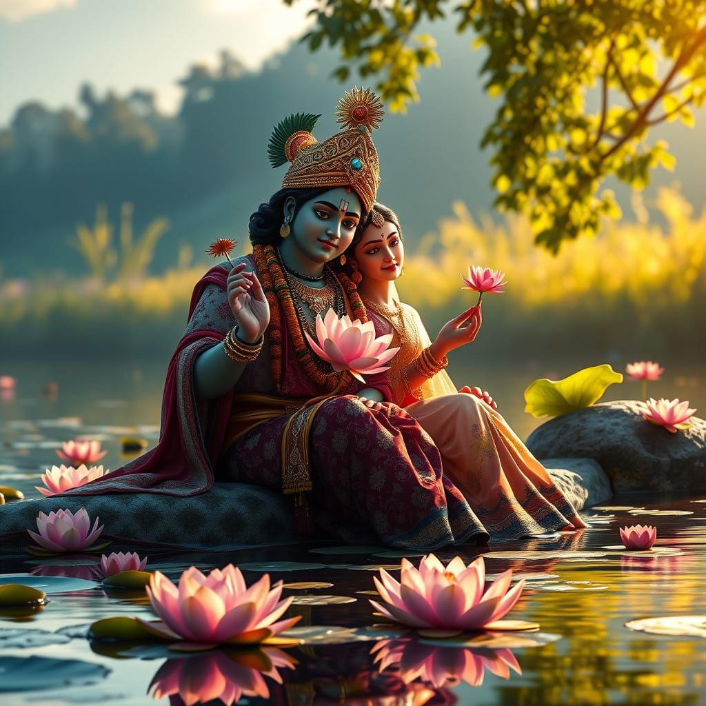 Lord Krishna in Ethereal Serenity