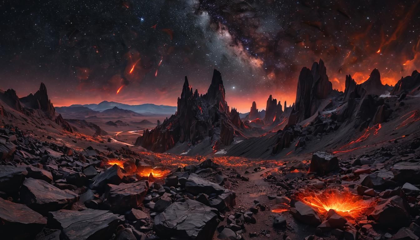 Surreal Cosmic Art in Vibrant Nebula Tones