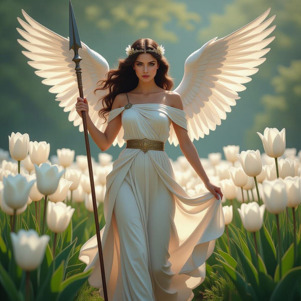 Nike, Goddess of Victory, in Digital Oil Painting