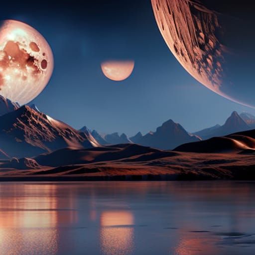 Mirrored Moon in Galactic Hyperrealism