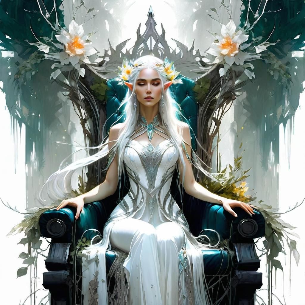 Ethereal Elf Goddess in Stunning, Detailed Portrait