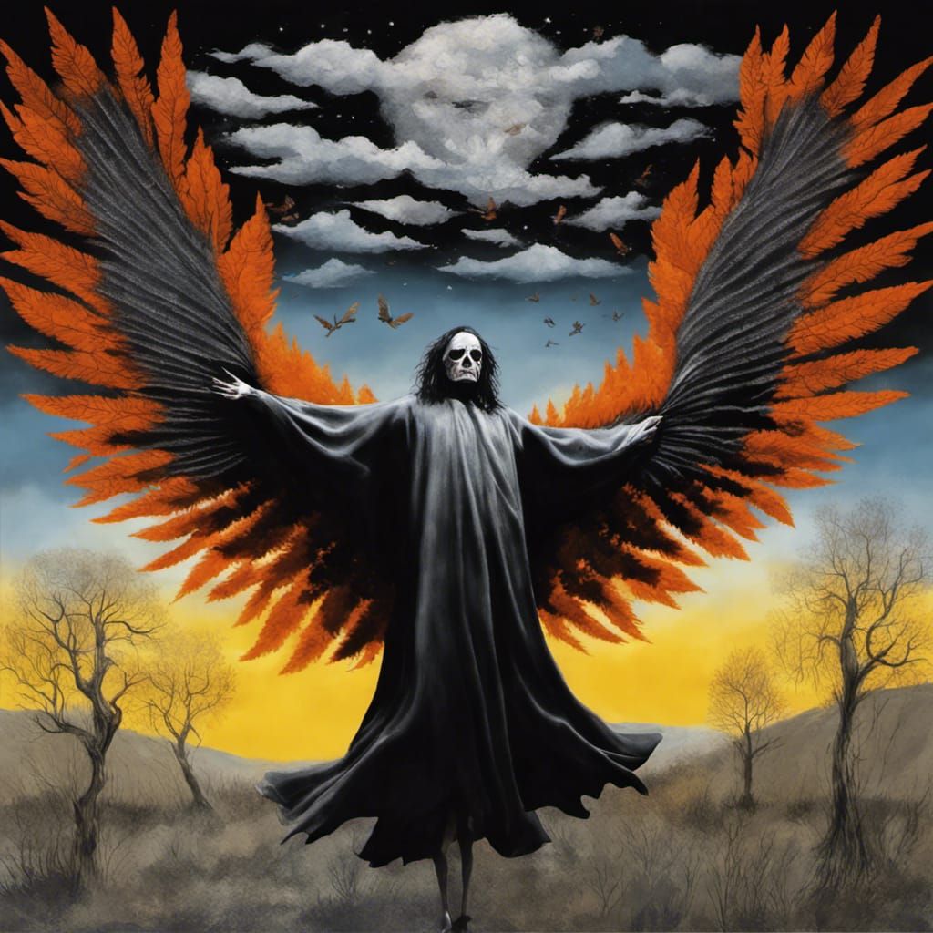 Eric Draven Transforms into a Crow in a Vibrant Dreamscape