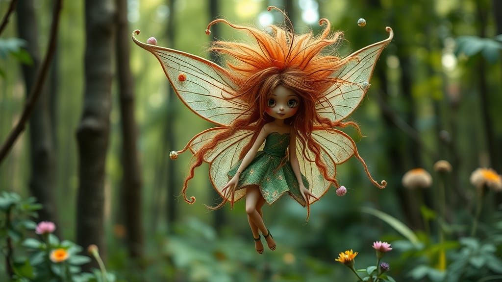 Enchanted Forest Fairy Unleashes Wild Hair