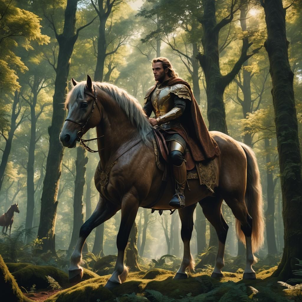 Surreal Centaur Emerges from Forest Canopy in Vibrant Colors