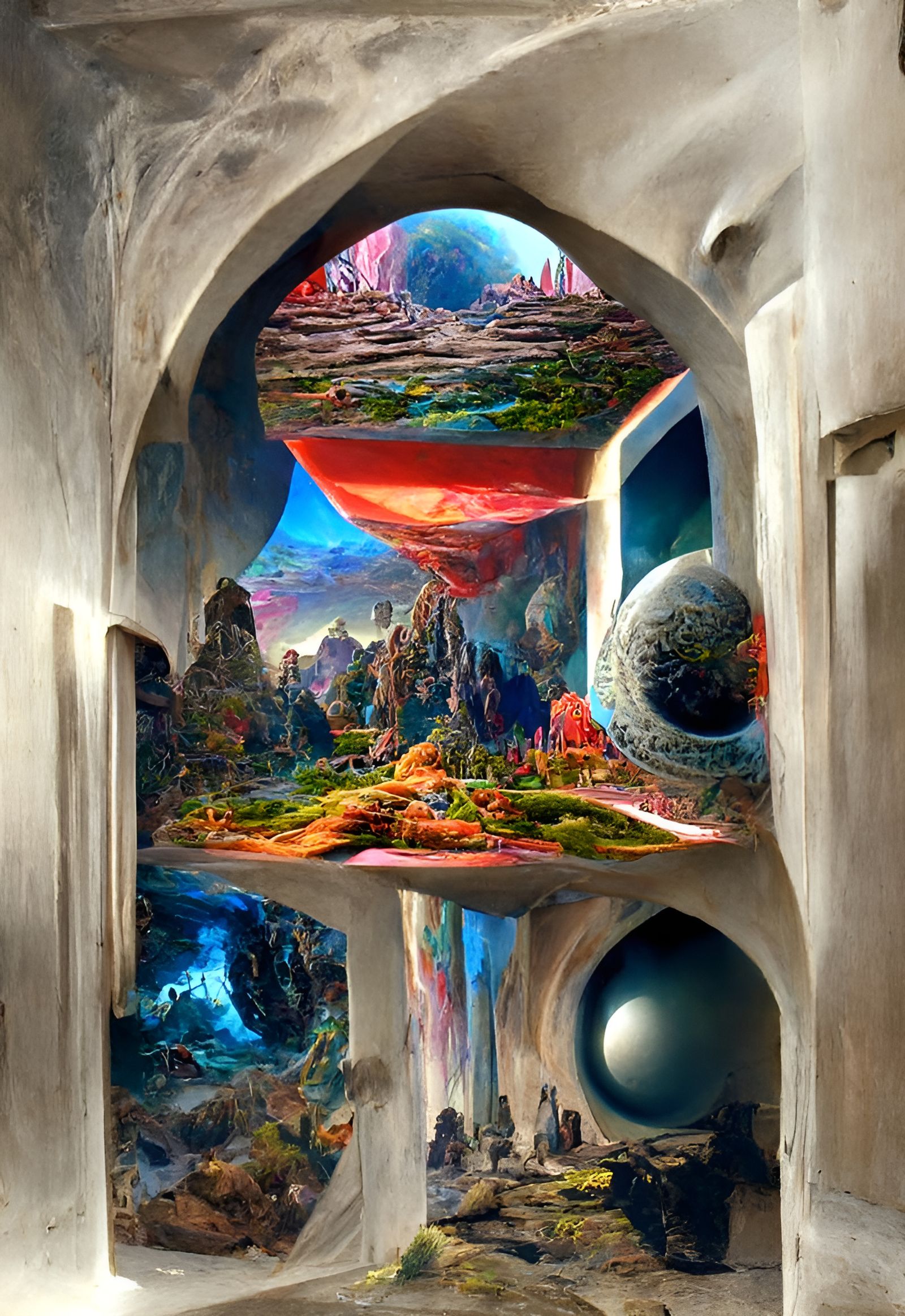 Gateway to Infinite Realms: A Cosmic Portal in Realistic Sty...