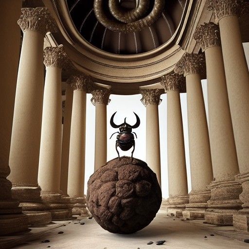 Surreal Worship Scene in Rococo Style