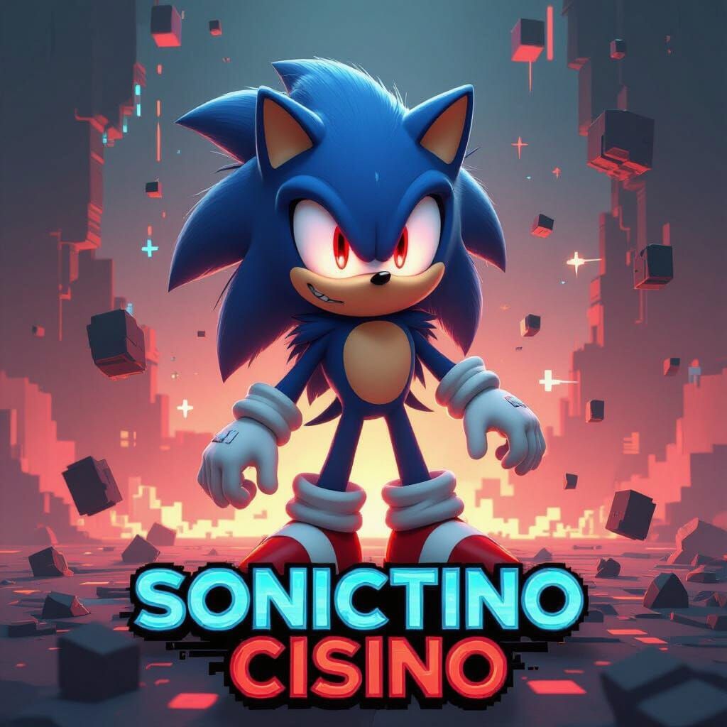 Cursed Sonic-Style OC in Glitch Aesthetic