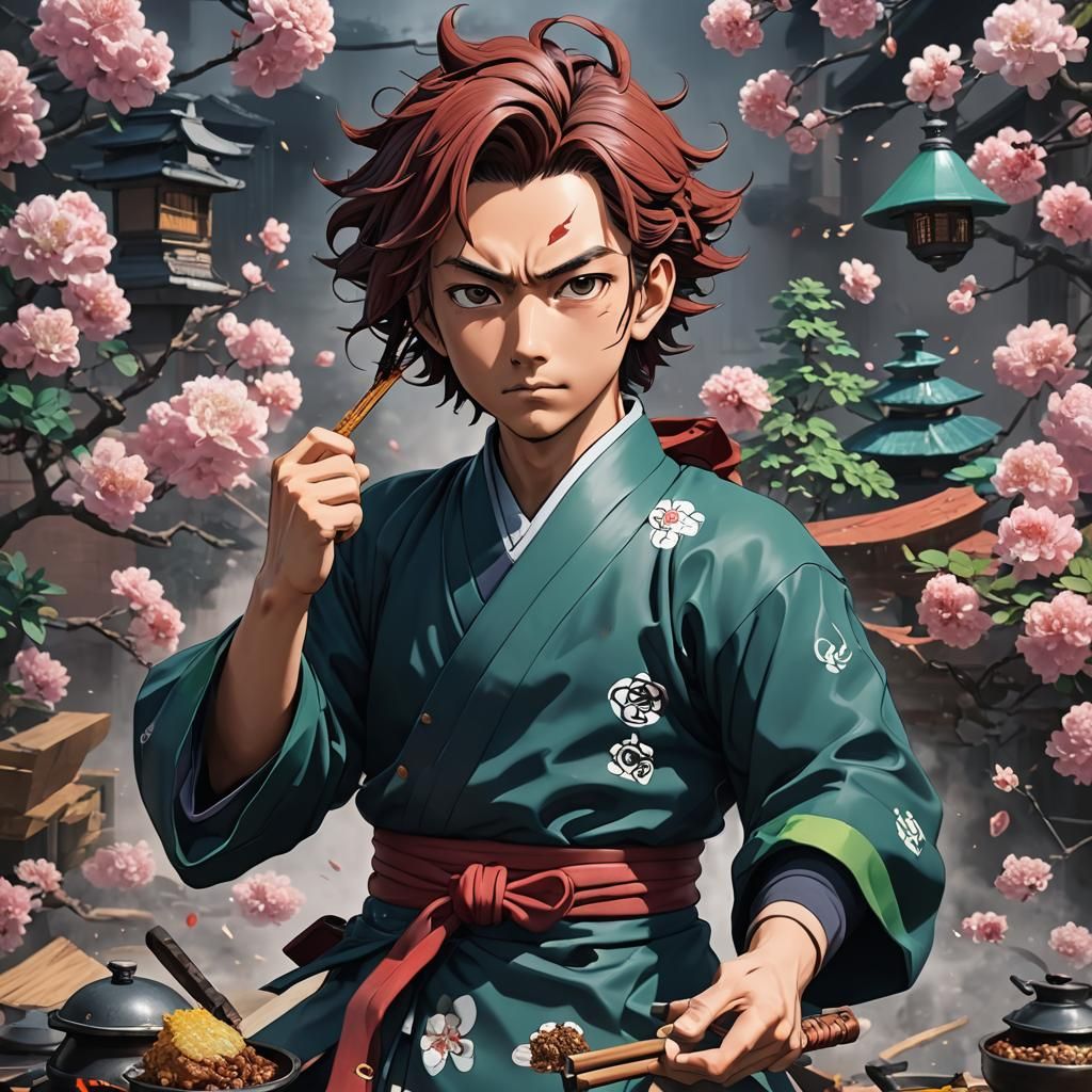 Tanjiro Kamado in 3D Anime Style Concept Art