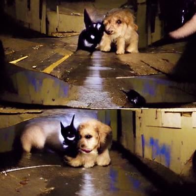Whimsical Friendship in Dark Alley