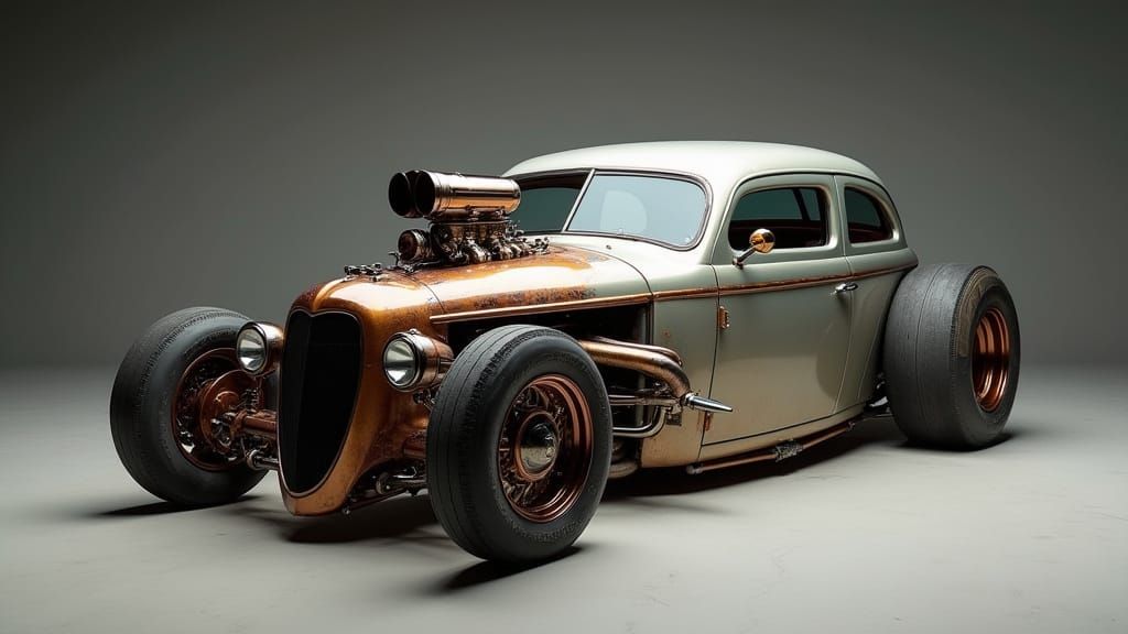 Sleek Retro-Futuristic 1951 Hudson Hornet Hot Rod