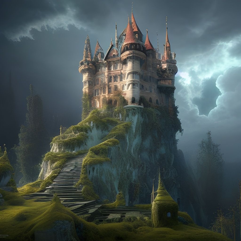 Enchanted Gothic Castle Amongst the Clouds