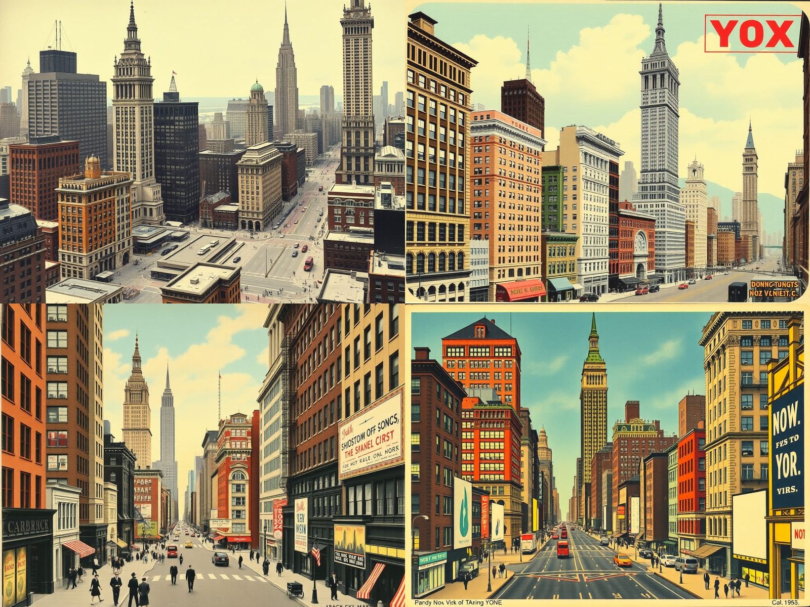 Vintage New York City Postcard in Distressed Color