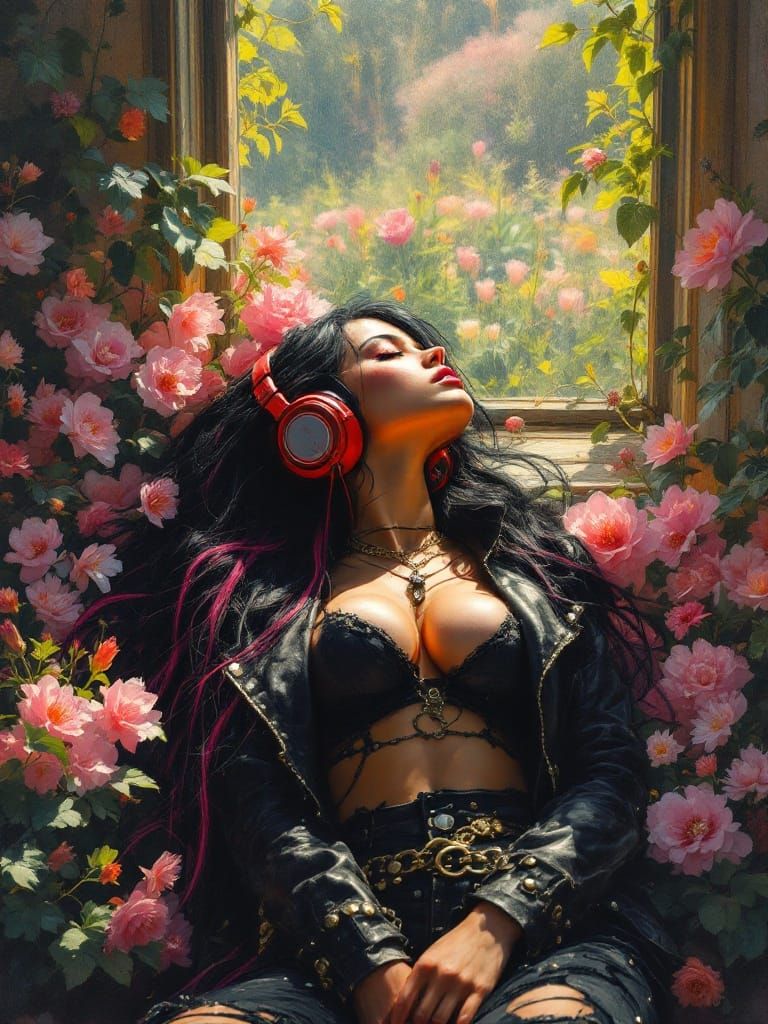 Punk Rock Goddess in Vibrant Summer Bloom