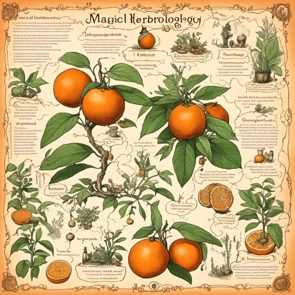 Mystical Oranges in Witch's Journal
