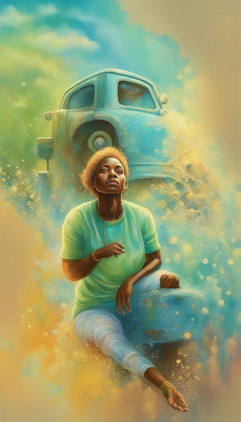 Surrealistic Portrait in Soft Pastel Hues