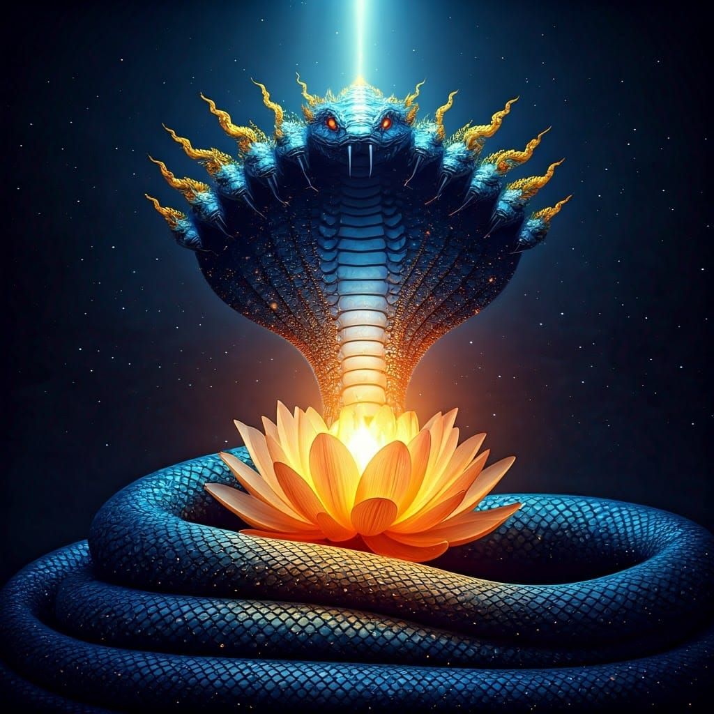 Celestial Twelve-Headed Naga in Ethereal Majesty