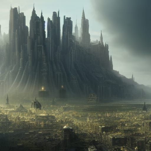 Grandiose Digital Landscape Reveals Eclipsing Skies