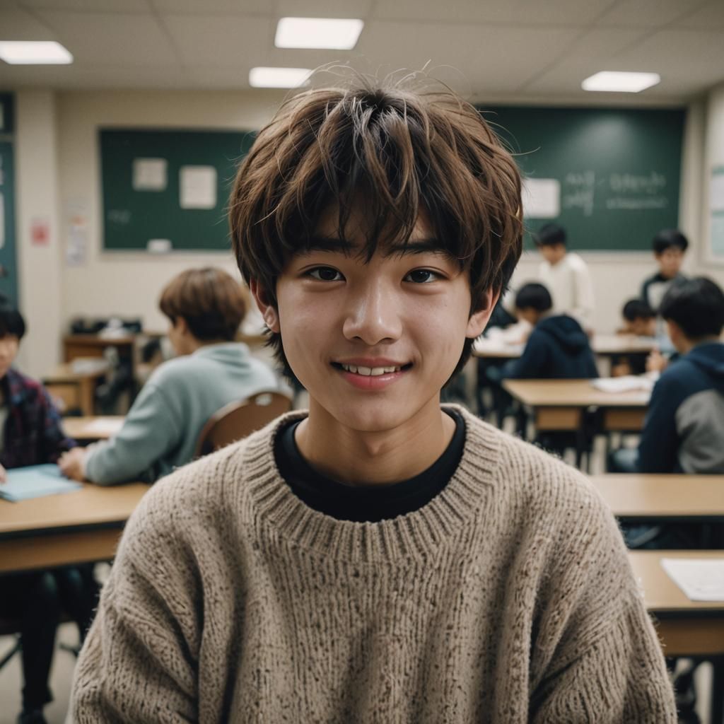 Han from Stray Kids in a Cinematic Film Still