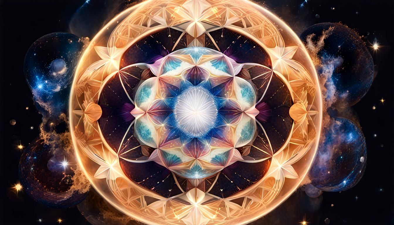 Galactic Flower of Life Shines in Hyper-Realistic Cosmic Vor...