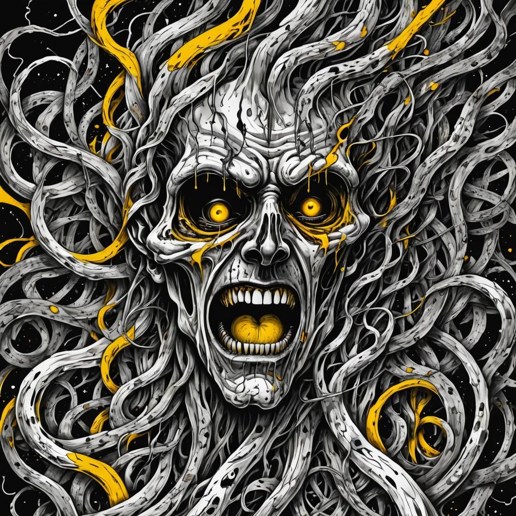 Cosmic Horror Ink Art in High Contrast