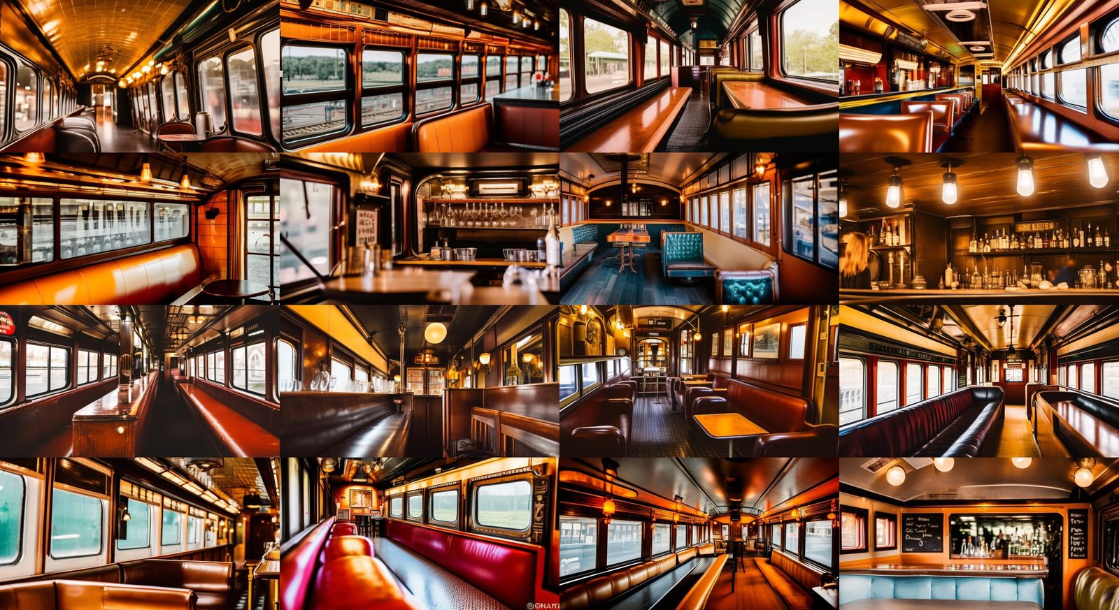 Vintage Train Bar in Warm Ambiance