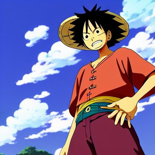 Luffy in Vibrant Anime Visual Style